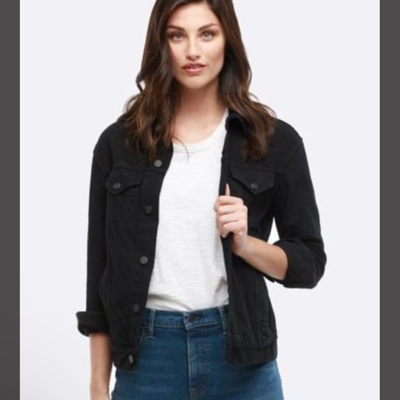 Able The Jacket XS Black Denim Jeans Jacket NWT Msrp $150 - Picture 1 of 4